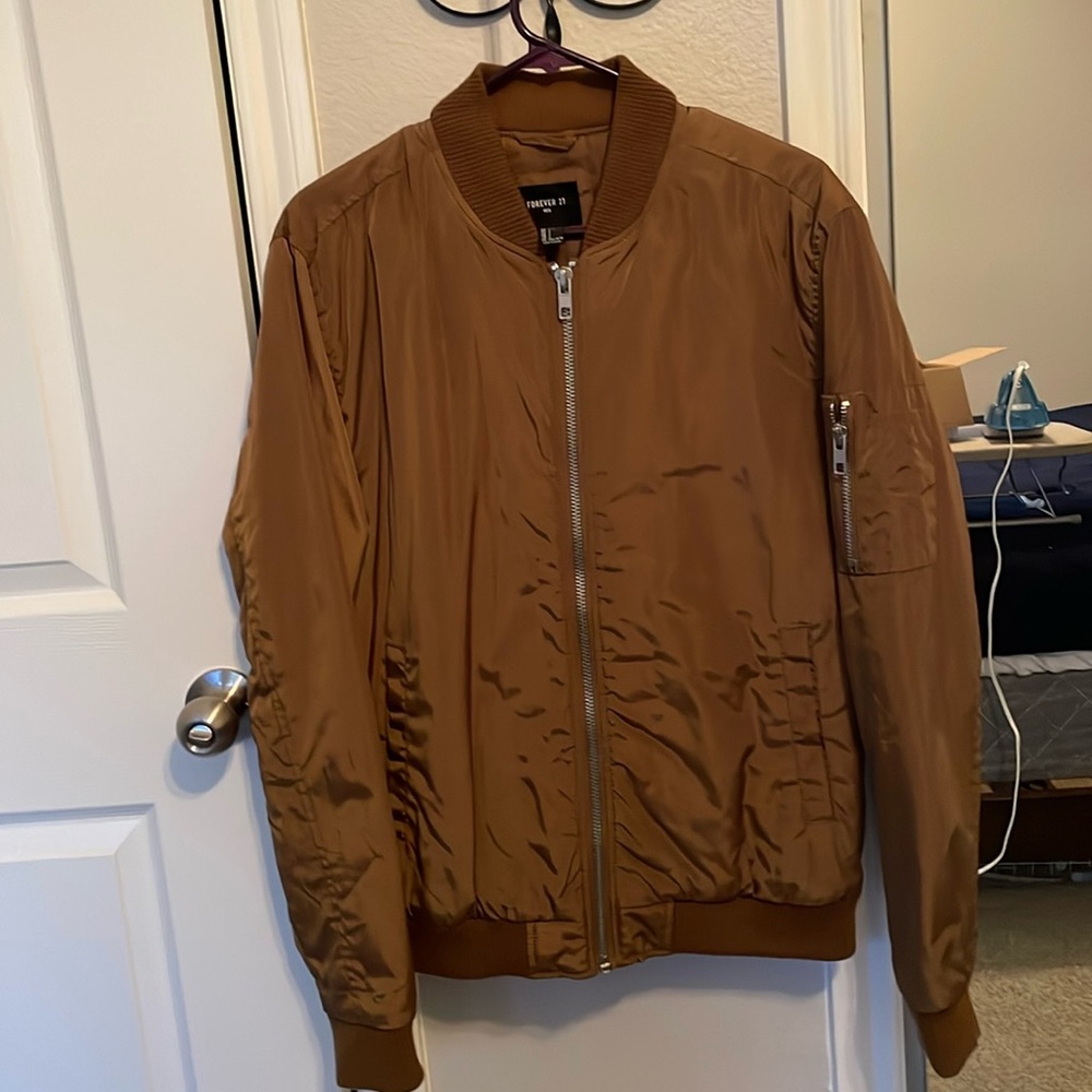 Brown/Bronze Forever 21 L Bomber Jacket